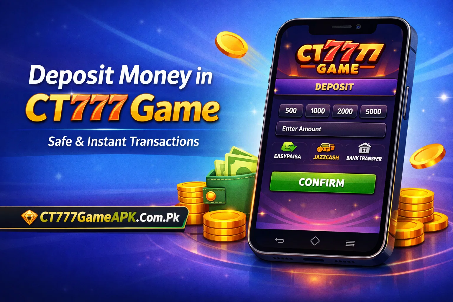 Deposit Money in CT777 Game